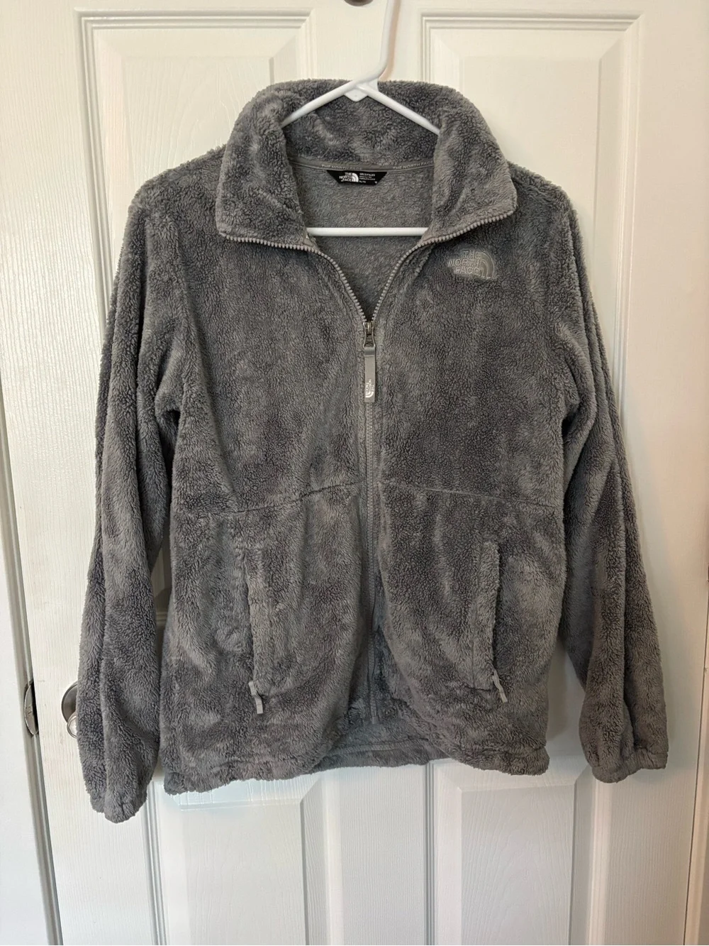 The North Face Fleece Jacket Gray Girls XL 18 Full Zip Cozy (Fits Women XS S)